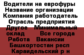 Водители на еврофуры › Название организации ­ Компания-работодатель › Отрасль предприятия ­ Другое › Минимальный оклад ­ 1 - Все города Работа » Вакансии   . Башкортостан респ.,Караидельский р-н